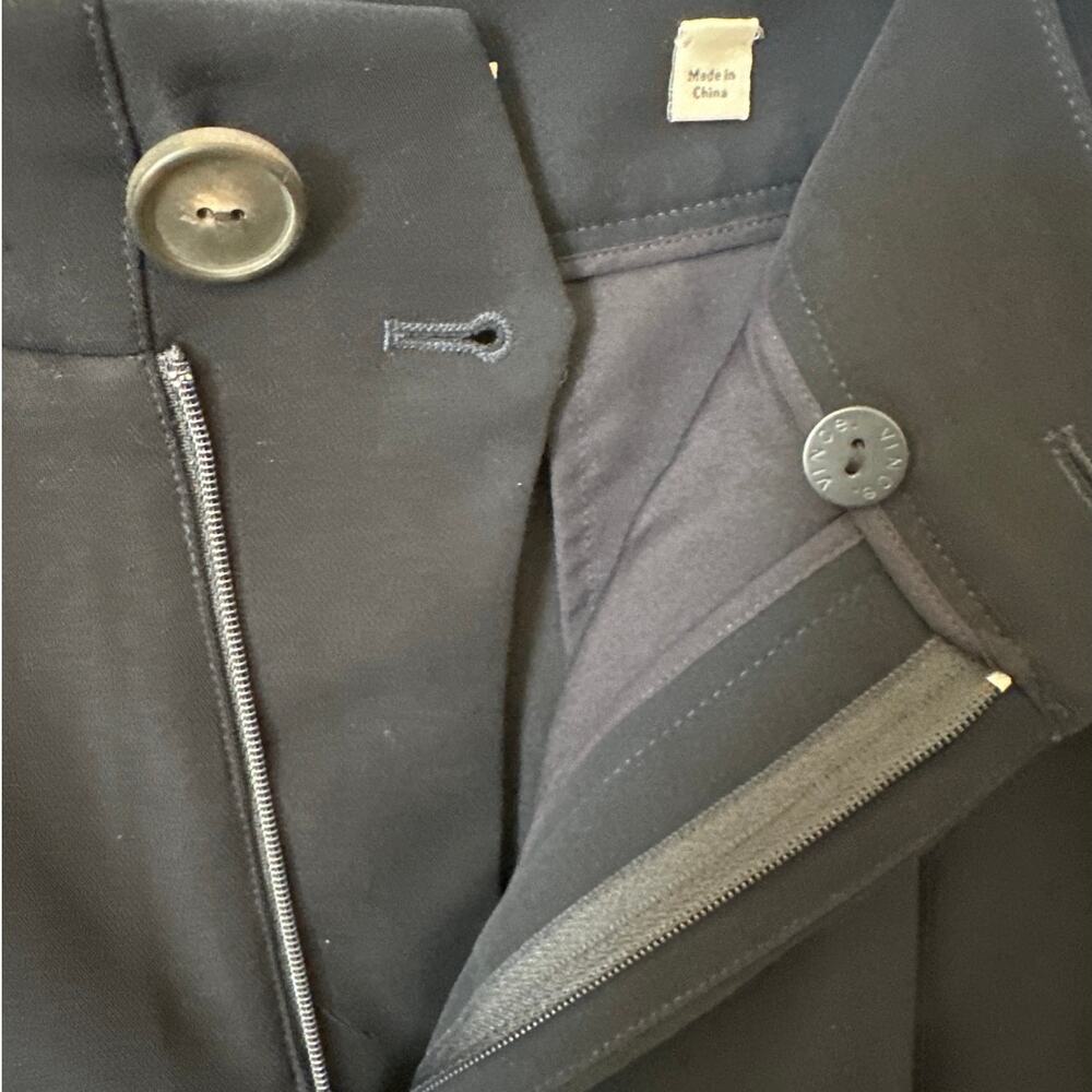 Vince Pleated Tailored Shorts Womens Sz 12 Black Trouser Zip Front Pockets - Picture 5 of 12